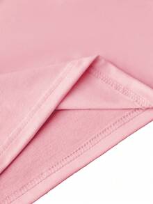 Talla grande, camiseta casual de talla grande para mujer con estampado de eslogan de Los Ángeles California, cuello redondo, manga corta, pura - Rosa - Ver 5