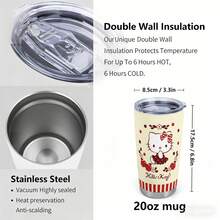 Miniso Sanrio Hello Kitty Floral Apple 20oz Insulated Tumbler, Stainless Steel Vacuum Insulated Car Cup With Lid, Reusable Travel Mug For Hot & Cold Drinks, - Multicolor - View 5