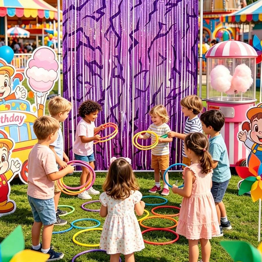 Hasbro Bộ 1/2 rèm kim sa tím phong cách Hàn Quốc trang trí phông nền, rèm tua rua lấp lánh trang trí tiệc sinh nhật, đám cưới, tiệc tiết lộ giới tính, Giáng sinh, Năm mới, bốt chụp ảnh, lễ hội, Halloween, tiệc chủ đề câu lạc bộ - Xem 1