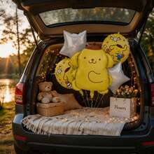 MINISO Pompompurin Foil Balloon Set, Cute Sanrio Character Party Decoration For Birthday Celebration, Home Decor, Car Trunk Surprise, Floating Helium Balloon, Fun Event Setup, Cartoon Theme Party Supplies, Colorful Balloon Display For Indoor And Outdoor Celebration - View 3