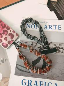 1pc Versatile Mori Style Patterned Phone Lanyard, High Color Matching Anti-Loss Elastic Phone Strap, Cute Wrist Anti-Loss CCD Keychain Pendant For Girls - Multicolor - View 4