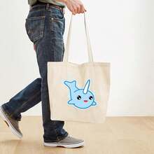 CafePress Narwhal Kawaii Tote Bag Reutilizable Natural Beige Lona Bolsa de Compras - Multicolor - Ver 4