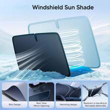 Aesthetic Portable Universal Car Windshield Sunshade , Efficient Sun Protection, Foldable Windshield Sunshade, Suitable For Most Vehicles, Easy To Store, Heat Insulation, Car Accessories Interior, Windshield Sun Shade - Multiple Styles - View 7