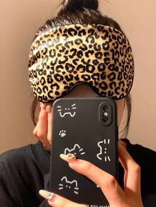 1pc Leopard Print Eye Mask, Lightweight Silk-Like Material, Sleeping Mask For Afternoon Nap, Summer Eye Fatigue Relief - Multicolor - View 10