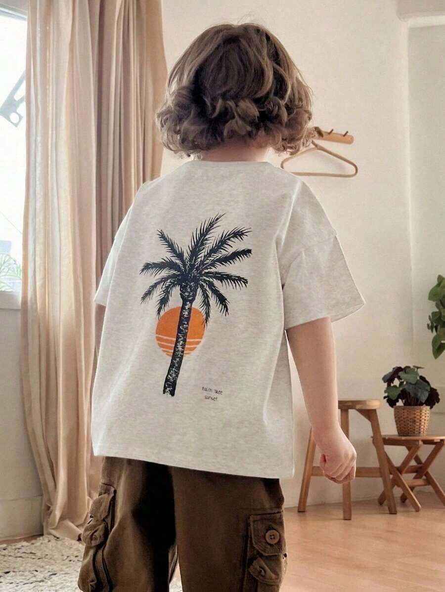 Kids' T-Shirt, Autumn Holiday Clothes - 淺灰色 - 查看 1
