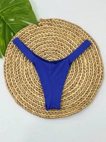 Calcinha Marquinha Perfeita Biquini Fio Duplo Poliamida - Azul Royal - Visão 3