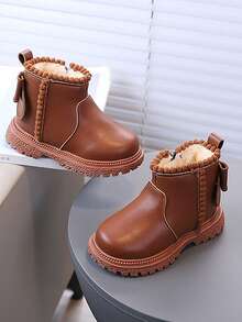 Infant Boots/Infant Lightweight Soft Sole Faux Fur Warm Boots - Brown - View 3