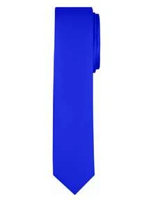 1pc Men's Solid Color Smooth Glossy Texture 2 Inch Slim Necktie, Suitable For Weddings, Christmas Celebrations, Thanksgiving, Parties, And Daily Wear - Royal Blue - View 2