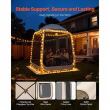Screen House Tent, 6 X 6 Ft, 4-6 Person Pop Up Screen Tent, Portable Screened In Canopy With Carry Bag, Netting Sides, Ground Stakes, For Garden, Patio, Backyard, And Outdoor Activities, Beige - 6 x 6 ft, 4-6 Person Pop Up Screen Tent - 查看 5
