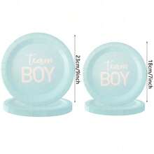 10pcs/20pcs Gender Reveal Party Decorations Pink And Blue Disposable Paper Plates, Boy Or Girl Party Tableware Set, Birthday Gender Reveal Party Supplies - Multicolor - View 4
