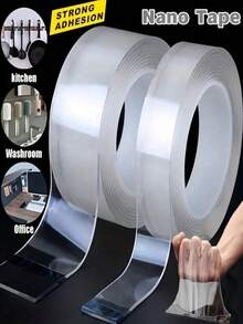 1/5/10m Cinta Nano, Cinta Nano Doble Cara Fuerte e Impermeable, Adhesión Súper Fuerte, Reutilizable, Multifuncional, Adecuada para Pegatinas de Pared, Cocina, Baño, Exterior, Manualidades DIY y Uso Diario en el Hogar, Decoración del Hogar, Suministros para Fiestas Festivas, Suministros para Dormitorios, Halloween, Navidad - Multicolor - Ver 2