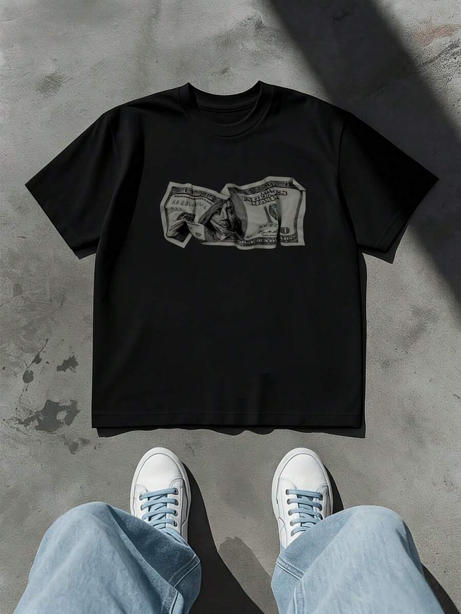 Men T-Shirts - 黑色 - 查看 1