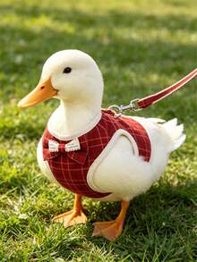 1 pieza Ropa ajustable para patitos con correa, accesorio esencial para mascotas al aire libre para patitos machos y hembras, cuerda decorativa linda - Una pieza - Ver 4
