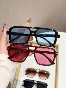 4pcs Women Plastic Frame Classic Personalized Leopard Catwalk New Vintage Fashion Eyeglasses For Driving Fishing Boating Street Snap Musical Festival Tropical Beach Vacay Outdoor Casual Activities Fashion Accessories Suitable For All Face Shapes - Multicolor - View 2