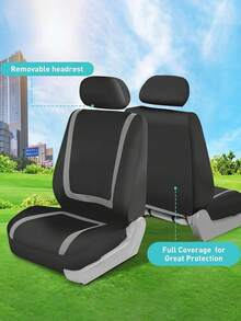 Universal Car Seat Covers - 9pcs Set (Full Set), 4pcs Set (Dual Seat), 2pcs Set (Single Seat) Options - U-Shaped Striped Design, Anti-Slip & Durable, Compatible With General Cars, SUVs, Sedans, And With Airbag - Easy To Clean, Upgrade Interior - Style a - View 8