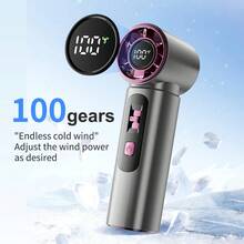 1pc M05 100-Level High Speed Handheld Fan, New USB Mini Portable Rechargeable Turbo Fan, 2000mAh - Multicolor - View 6