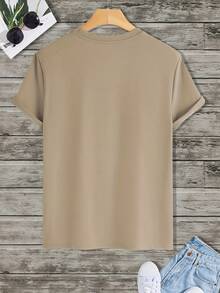 Men's T-Shirt With A Fun Shooting Sports Design | Design "308 Because 308 Because Rocks Don't Argue And 700m Effective Range" - Navy Blue, Short Sleeve, Casual Sporty Style, Stretch Fabric, Round Neck, Perfect For Hunting And Outdoor Shooting Enthusiasts. - 黑色 - 查看 2