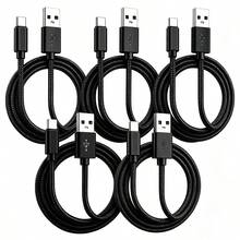 5pcs Fast Charging USB-A To Type-C Charging Cable, Suitable For Android Phones, Nylon Braided, Durable Phone Charging Cable, 1m Length, Compatible With IPhone, And Other Android Phones And Type-C Devices, Suitable For Travel Essentials/Car Accessories/Desktop Accessories, Pink/Purple - 1 Meter - View 12