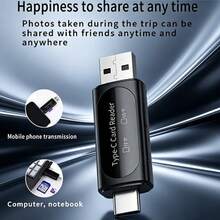 3-In-1 Multi-Function Card Reader, Type-C Card Reader Dual Interface SD/TF Memory Card Adapter, High-Speed Transfer For Smartphone, Computer, Camera - 3-in-1 Card Reader - View 3