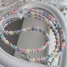 1 unidade de cordão para celular com estrela colorida e pérolas, em um lindo esquema de cores inspirado em macarons, perfeito para presentear amigas. Ideal também como acessório para bolsas e outros itens. - cor - Ver 6
