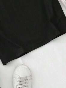 1 Women's Lightweight Cotton T-Shirt, Short Sleeve, Casual Design With Outdoor Adventure And Hiking Print, Elastic Round Neck, Comfortable For All Seasons, Washable, Accessory For Nature Lovers, Landscape Print T-Shirt, Non-Transparent Material For Daily Use. - 黑色 - 查看 5