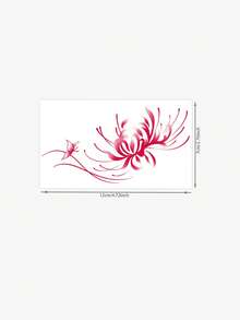 1 Tattoo Sticker, Simple Red Line Spider Lily Butterfly Horizontal Artistic Tattoo Pattern, Temporary Tattoo Sticker, Washable PVC, Disposable, Waterproof, Sweatproof, Suitable For Palms, Arms, Waist, Abdomen, Back, Legs, Non-Reflective, Realistic Tattoo Design, Suitable For Travel, Music Festivals, Gaming, Graduation Gifts, Daily Use, Lasts 3-5 Days - Red - View 6