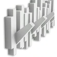 White Space Saving Wall Coat Rack With 5 Retractable Pegs Modern Entryway Hanger Organizer For Clothes Hats Bags - 白色 - 查看 5
