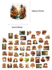 50张复古松鼠森林贴纸，适用于手册、笔记本电脑、手机壳、行李箱、滑板、头盔等装饰。 - A - 查看 2