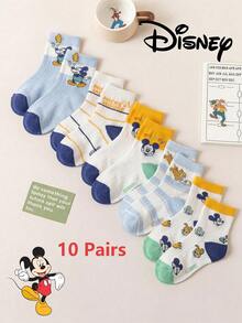 Disney 10/5/1 双正品迪士尼袜子，白色网眼镂空中筒袜，适合夏季穿着。可爱的卡通图案，时尚可爱的白色迪士尼婴儿袜。透气吸汗，休闲百搭，多功能卡通图案袜子，适合婴儿穿着，也是送礼和日常穿着的理想选择。 - 彩色 - 查看 19