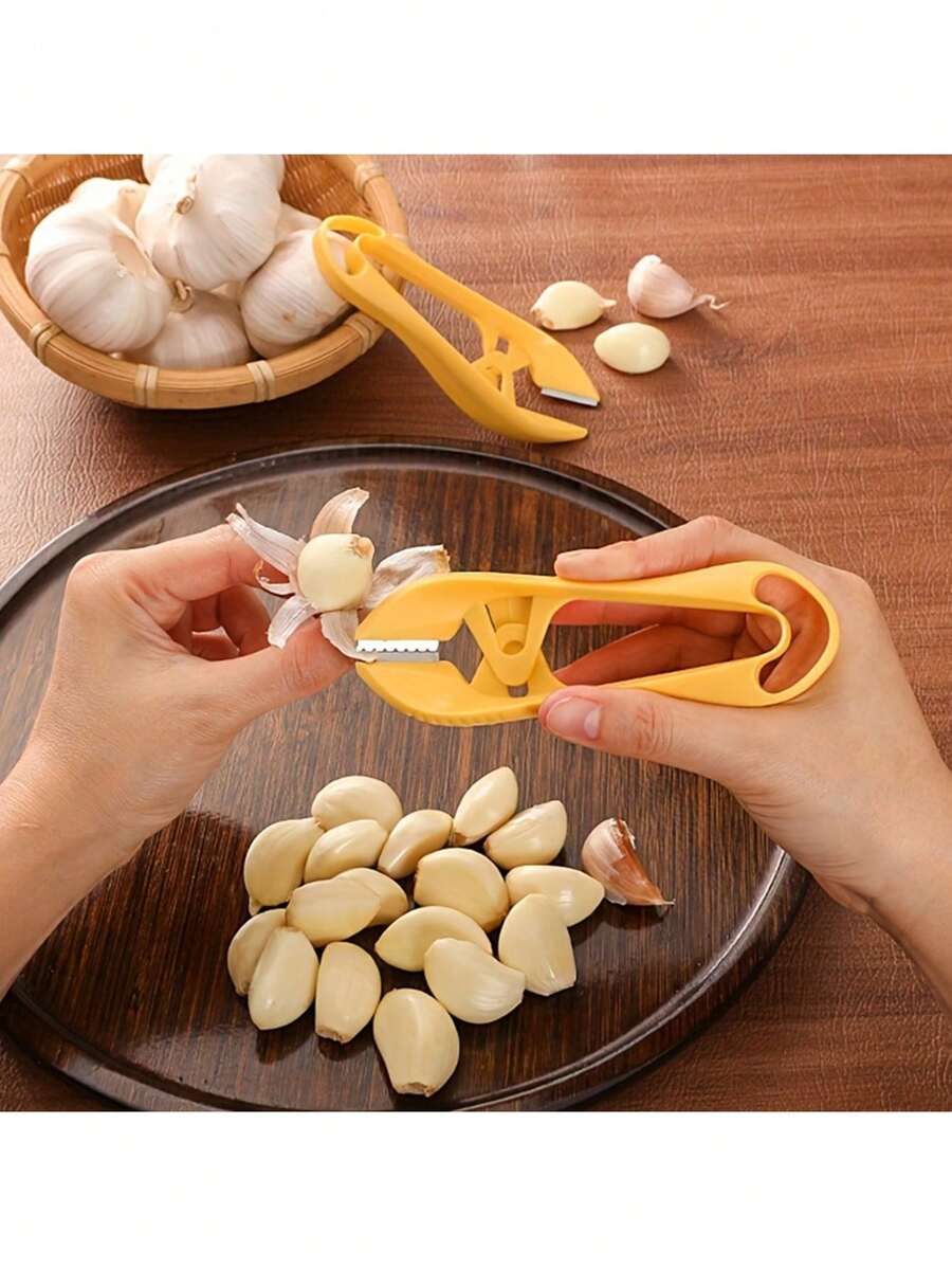 1/3件装家用商用多功能双头蒜剥皮器 - 易于使用的手动厨房工具，手动蒜剥皮器，适用于剥蒜瓣和去除蒜头。耐用塑料材质，不刺激皮肤，适合家庭烹饪。