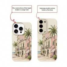 Fashion Print Cell Phone Case 20261pc, TPU Material, Summer Rose Tree Design, Compatible With/Compatible With 17 Pro, International Version, Not The National Version - White 4 - View 2