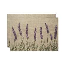 2/4/6/8pcs Lavender Print Rectangular Placemats, Suitable For Home, Restaurant, Holiday Celebration, Banquet Table Decoration - Multicolor - View 11