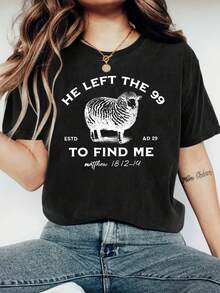 Plus Size - Plus Size - Women's Plus Size T-Shirt With Comfortable Crew Neck, Modern Print, Perfect For Spring And Summer, Made Of Soft And Cozy Fabric, A Must-Have For Fashion Lovers, Plus Size Top - 黑色 - 查看 1