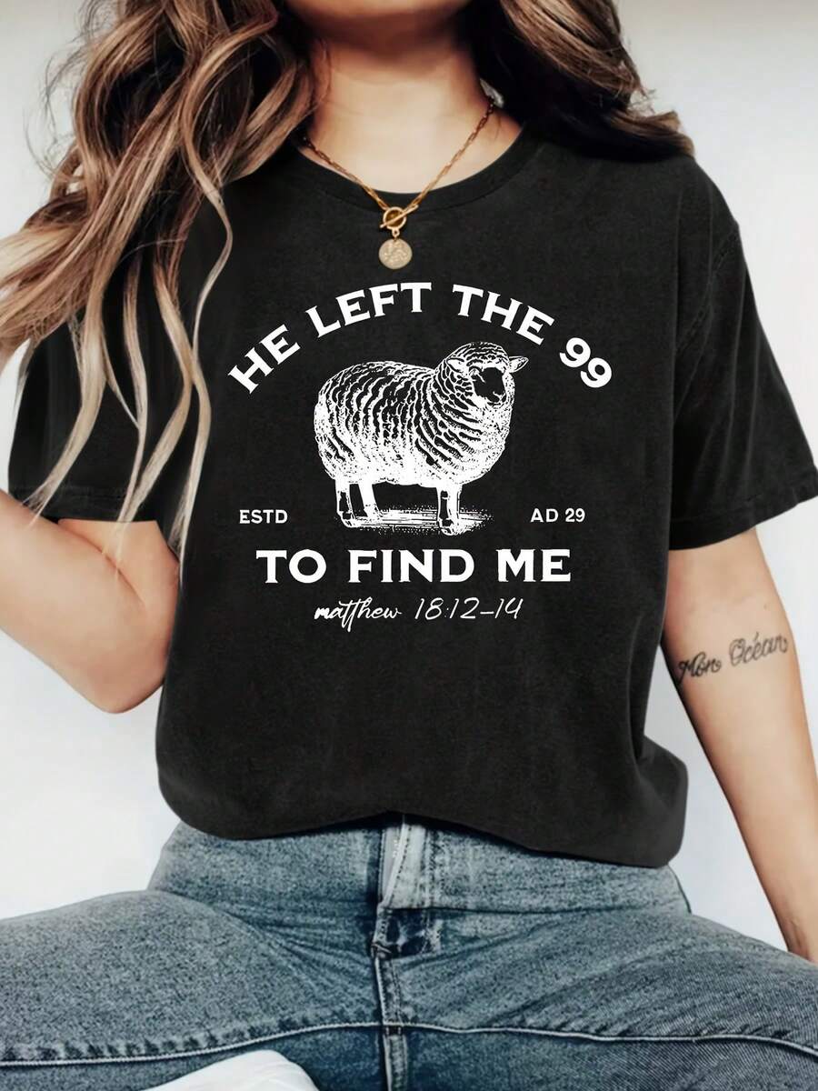Plus Size - Plus Size - Women's Plus Size T-Shirt With Comfortable Crew Neck, Modern Print, Perfect For Spring And Summer, Made Of Soft And Cozy Fabric, A Must-Have For Fashion Lovers, Plus Size Top - 黑色 - 查看 1