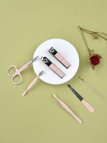 7pcs Stainless Steel Black Manicure Set, Suitable For Hand And Face Personal Care - Black - View 10