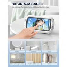 Lamicall Actualizado Soporte Celular Ba?o - [Sonido más Claro y con Altavoz] Rotación de 480 °, Cierre de Bloqueo, Soporte de Pared Impermeable IPX6 para iPhone 17 16 Pro MAX, 4-7" Big Celular - Blanco - Ver 6