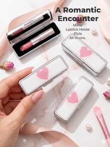1 PC Silver-Plated Rectangular Lipstick Organiser With Make-Up Mirror – Mini Make-Up Mirror, Multi-Functional Storage Box (Classic Patterned Lipstick Organiser With Mirror; Doubles As A Jewellery Box And Jewellery Organiser - Multicolor - View 40
