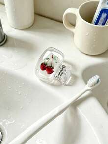 Strawberry Pattern Toothbrush Holder, Fun Fruit Theme, Cute Design, Adorable Toothbrush Holder Travel Container, Travel And Home Storage Organizer With Transparent Lid, Compact Portable Design For Easy Carrying, Protects Toothbrush Head, Dual Drainage And Ventilation Function, Suitable For Home, Dorm And Travel Use|Cute Toothbrush Head Storage Organizer, Perfect For Bathroom Storage, Suitable For Home And Dorm Use, Fun Design Toothpaste And Toothbrush Combination, Perfect For Carrying Around, Easy To Carry - Multicolor - View 5