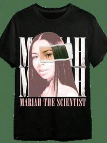 Unisex Mariah Hip Hop Graphic Tee, 100% Cotton Crew Neck Oversized Short Sleeve T-Shirt, Vintage Y2K Streetwear Printed Casual Tops For Men Women - A3 - 查看 1