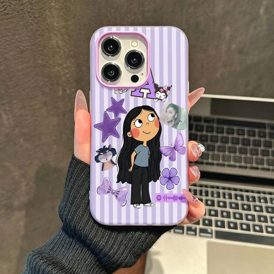 Estética de Ariana moradafunda de teléfono Fundas compatibles con ,Apple,VIVO,OPPO,,, y Honor.Fabricadas en silicona TPU,ofrecen protección contra golpes y caídas.regalos para mamá - Morado - Ver 1
