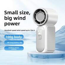 1pc High-Speed Mini Handheld Fan X688, USB Rechargeable Long-Lasting Turbo Portable Small Fan, 1800mAh, Travel - Multicolor - View 6