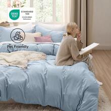 Bedsure Blue Duvet Cover Size - 3 Pieces Prewashed Cotton-Like Polyester Soft Bedding Set, Includes 1 Duvet Cover 90x90 Inches With Zipper Closure 2 Pillow Shams, No Comforter - 05 - 天藍色(不含被子) - 查看 5