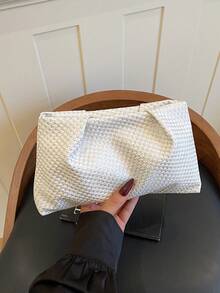 Minimalist Casual New Korean Style Envelope Clutch Bag For Women - White - View 10