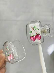 Strawberry Pattern Toothbrush Holder, Fun Fruit Theme, Cute Design, Adorable Toothbrush Holder Travel Container, Travel And Home Storage Organizer With Transparent Lid, Compact Portable Design For Easy Carrying, Protects Toothbrush Head, Dual Drainage And Ventilation Function, Suitable For Home, Dorm And Travel Use|Cute Toothbrush Head Storage Organizer, Perfect For Bathroom Storage, Suitable For Home And Dorm Use, Fun Design Toothpaste And Toothbrush Combination, Perfect For Carrying Around, Easy To Carry - Multicolor - View 1
