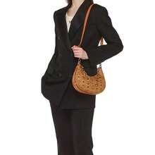 Mcm Aren Logo Embroidered Women's Shoulder Bag - Cognac Color MWHFATA02CO001 - View 2