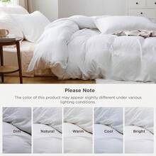 Bedsure White Duvet Cover Size - 3 Pieces Prewashed Cotton-Like Polyester Soft Bedding Set, Includes 1 Duvet Cover 90x90 Inches With Zipper Closure 2 Pillow Shams, Comforter Not Included - 00 - 白色(不含被子) - 查看 7