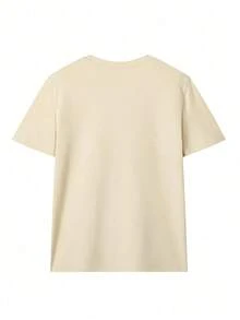 Women's Short-Sleeved T-Shirt With A Round Neck, Printed, Versatile And Casual. New Summer Fashion, Comfortable. Graphic T-Shirt, White Top For Women, Black Top - 杏 - 查看 4