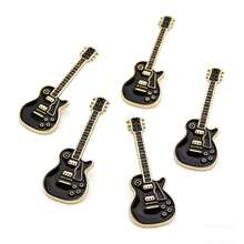 ZAKOL Vintage Metal Enamel Electric Guitar Brooch Unisex, Music Instrument Lapel Pin Badge Fashion Jewelry Gift - Multicolor - View 13