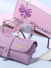 ZOVUJUMY Artistic Fresh Cat Eye Gradient Fashion Decorative Glasses, Detailed Floral Texture, Fresh Sweet Lightweight Style, Face-Slimming Versatile For Daily, Dating, Shopping, Holiday Gift - 多色 - 查看 3