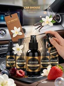 Car Air Freshener Spray Gift Set, Bubble Gum, Vanilla, Gardenia, New Car, Strawberry, Cherry, Natural Fragrance, Long-Lasting Scent, Multi-Level Stress Relief, Suitable For Home, Bedroom, Clothes, Pet Room, Bathroom, Office, Outdoor Camping, Suitable For Mother's Day, Wedding, Valentine's Day, Music Festival, Father's Day, Christmas And Other Occasions, Comes With Card - A - View 3